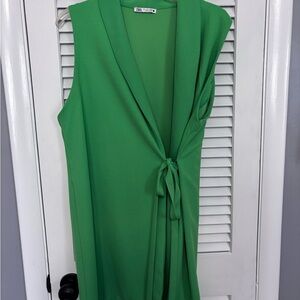 Zara Green Tied Blazer Dress sz L